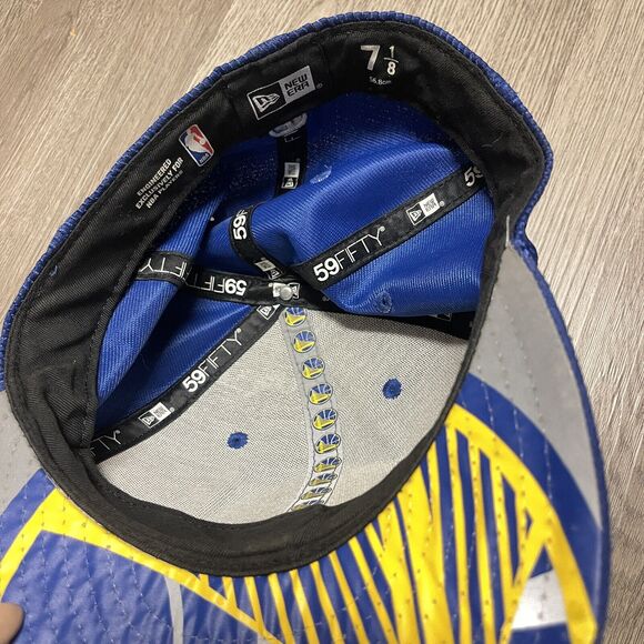 New Golden State Warriors GS Men's Fitted Cap 59FIFTY 5950 Hat basketball 7 1/8 - Picture 5 of 10